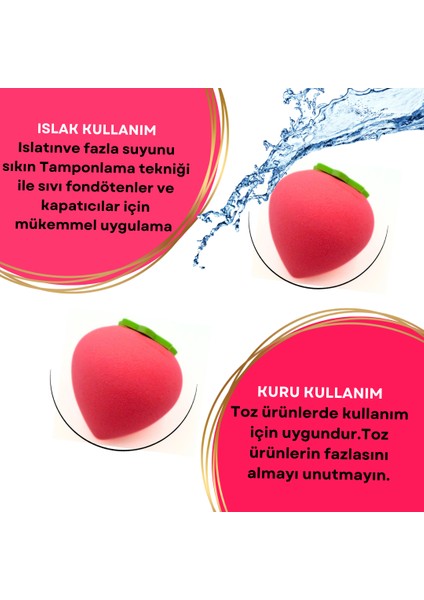 Çilek Makyaj Süngeri Seti - 3'lü