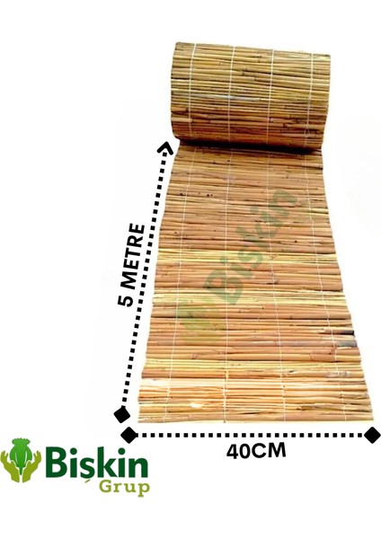 40 cm x 5 Metre Misina Ipli Doğal Bambu Kamış Çit - Bahçe Çiti, Balkon Çiti, Hasır Çit, Gölgelik