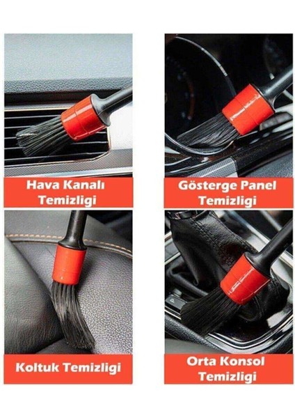 Detail Dash Brush Oto Detay Fırçası Seti 5 'Li Kaliteli Detaylı Farklı Boyutlarda Fırça Seti