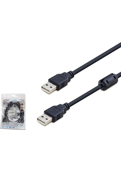 HD4346B USB (M) To USB (M) Kablo Siyah 3m