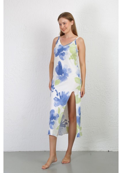 Ip Askılı Uzun Yırtmaçlı Penye Gecelik 90128 modelleri