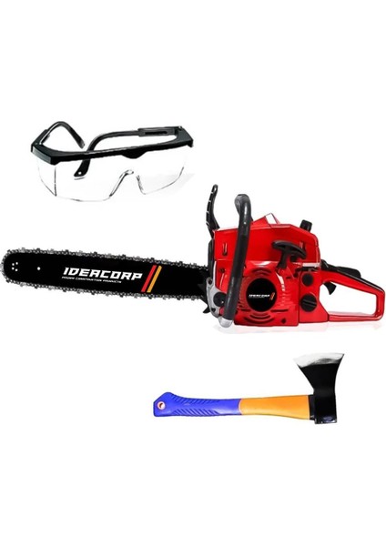 Ekstra Güçlü 52CC 2.9 Hp 8000 Rpm Benzinli Ağaç Odun Dal Kesme Makinesi Motorlu Testere H