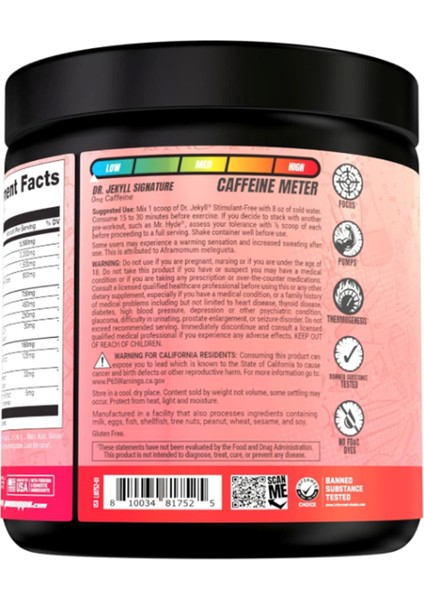 Dr. Jekyll Signature Pre-Workout Powder 30 Servings - Strawberry