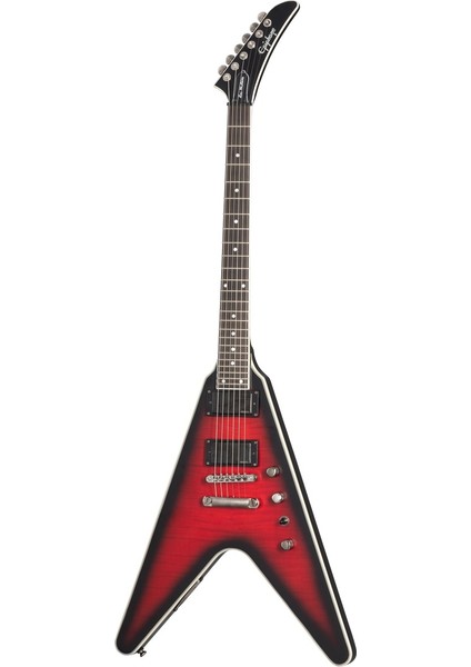 Dave Mustaine Prophecy Flying V Figured Elektro Gitar (Aged Dark Red Burst)