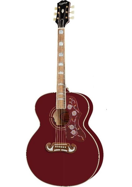 J-200 Elektro Akustik Gitar (Aged Wine Red)