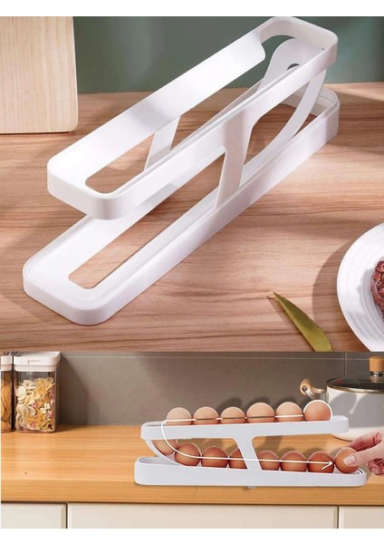 Home 2 Katlı Otomatik Buzdolabı Yumurta Standı Yumurtalık Rafı Saklama Kabı Buzdolabı Organizeri fırsatları