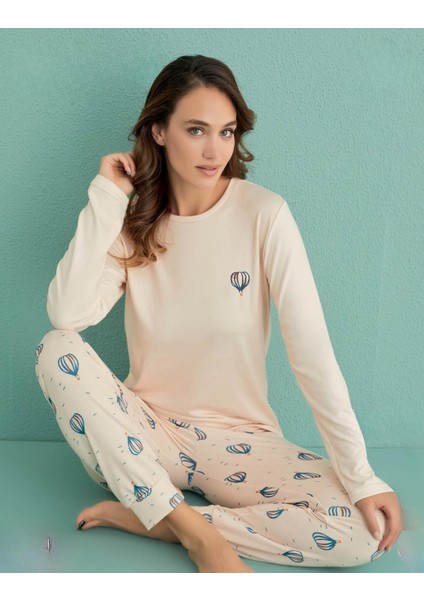 Kadın Bisiklet Yaka Termal Pijama Takımı 14101/10 - 1 Adet