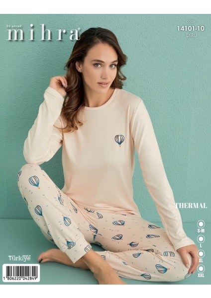 Kadın Bisiklet Yaka Termal Pijama Takımı 14101/10 - 1 Adet
