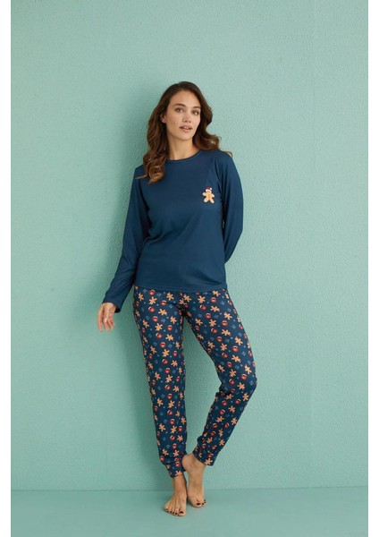 Kadın Bisiklet Yaka Termal Pijama Takımı 14101/14 - 1 Adet