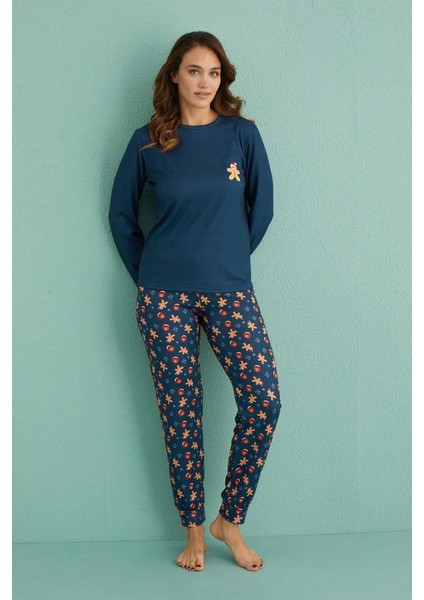 Kadın Bisiklet Yaka Termal Pijama Takımı 14101/14 - 1 Adet