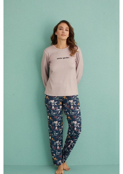 Kadın Bisiklet Yaka Termal Pijama Takımı 14102/17 - 1 Adet fırsatları