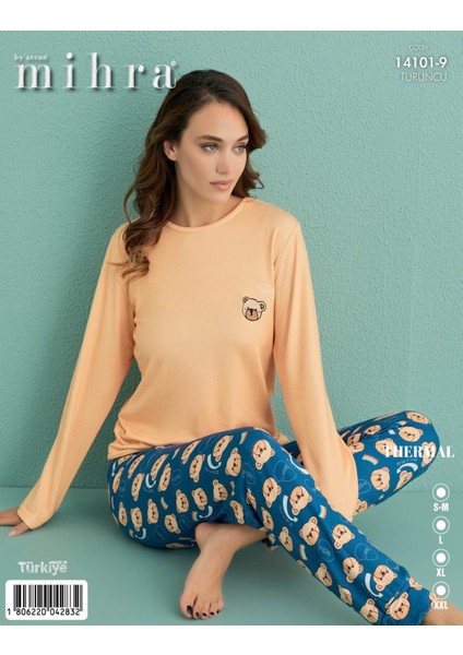 Kadın Bisiklet Yaka Termal Pijama Takımı 14101/9 - 1 Adet