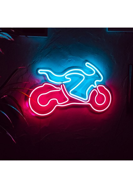 Motosiklet Neon Dekor ile Şehir Tarzınızı Yansıtın, Metal Üzerine Neon Dekor | 51 cm x 30 cm