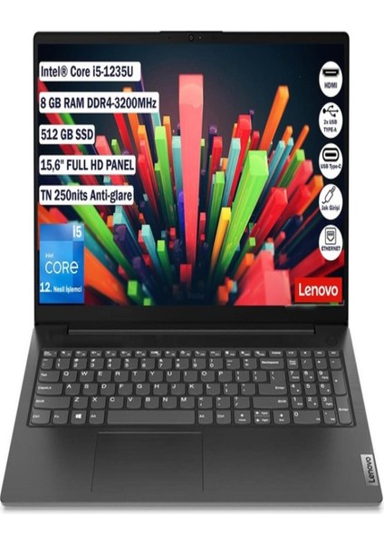 Lenovo Nb V15 82TT00A5TX I5-1235U 8gb 512SSD O/b 15.6 Dos