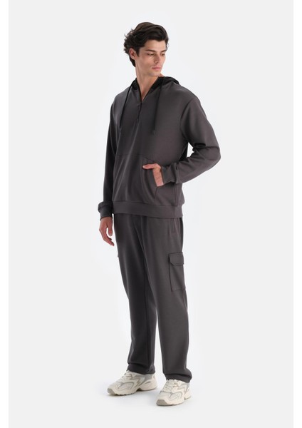 Antrasit Erkek Kapişonlu Modal Sweatshırt modelleri