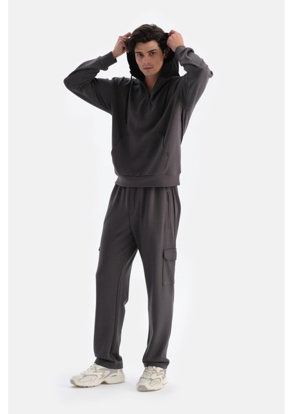 Antrasit Erkek Kapişonlu Modal Sweatshırt fırsatları