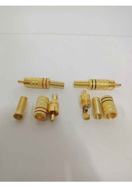 Rca Konnektör - Erkek Rca Jak - Rca Fiş Erkek - 10 Adet Siyah 10 Adet Kırmızı