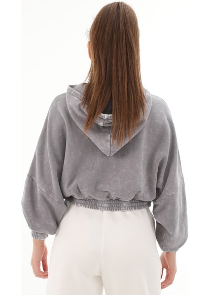 AIW5492 Adidas Wash Crop Hood Kadın Sweatshirt Gri modelleri