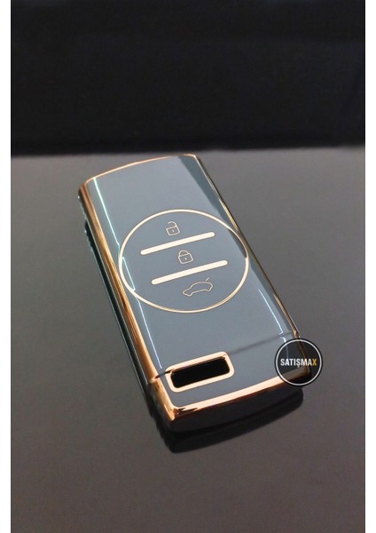Lüx Chery Tiggo 7 Pro Smart Nano Gri Gold Altın Renk Anahtar Kılıfı 3 Buton 1.kalite