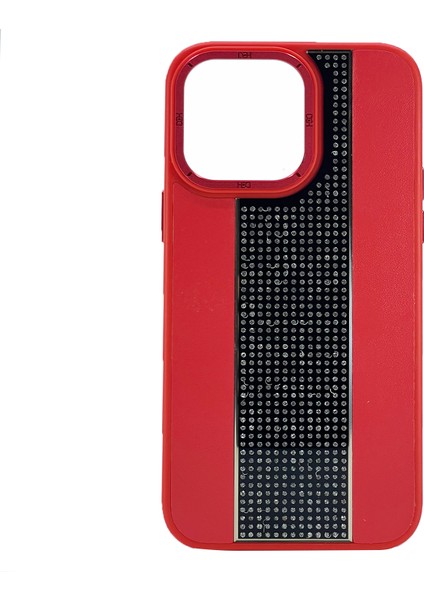 Apple iPhone 13 Pro Max Uyumlu Taşlı Deri Seri Arka Koruma Kılıf