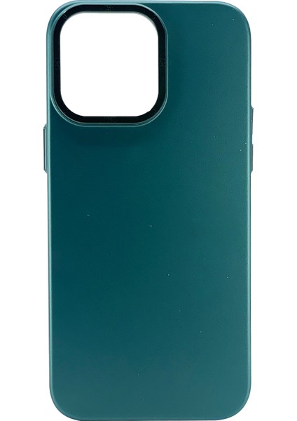 Apple iPhone 12 Pro Max Uyumlu Spray Metal Çerçeveli Deri Serisi Arka Koruma Kılıf