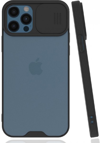 Apple iPhone 12 Pro Uyumlu Platin Kamera Kızaklı Arka Koruma Kılıf