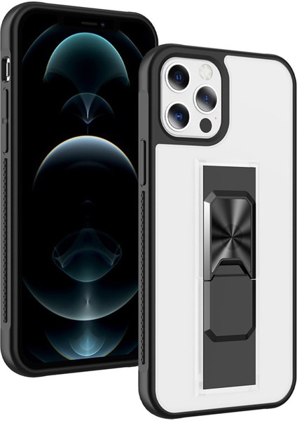 Apple iPhone 12 Pro Max Uyumlu Microcase Mıknatıs Yüzüklü Arka Koruma Kılıf