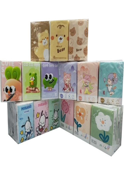 Desenli Cep Mendili 9 Paket