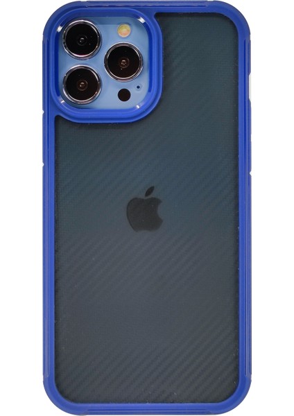 Apple iPhone 13 Pro Uyumlu Karbon Inoks Seri Arka Koruma Kılıf