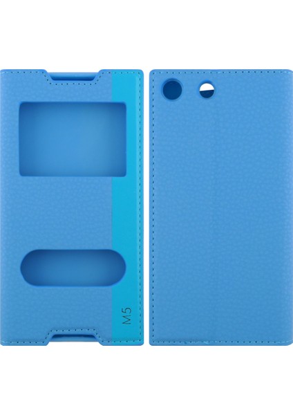 Sony Xperia M5 Uyumlu Pencereli Kapaklı Kılıf