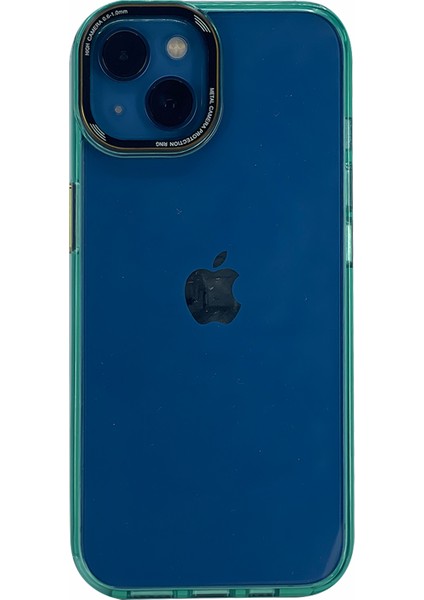 Apple iPhone 14 Uyumlu Mika Renkli Kenar Seri Arka Koruma Kılıf