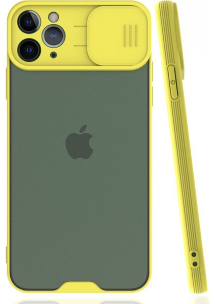 Apple iPhone 11 Pro Max Uyumlu Platin Kamera Kızaklı Arka Koruma Kılıf