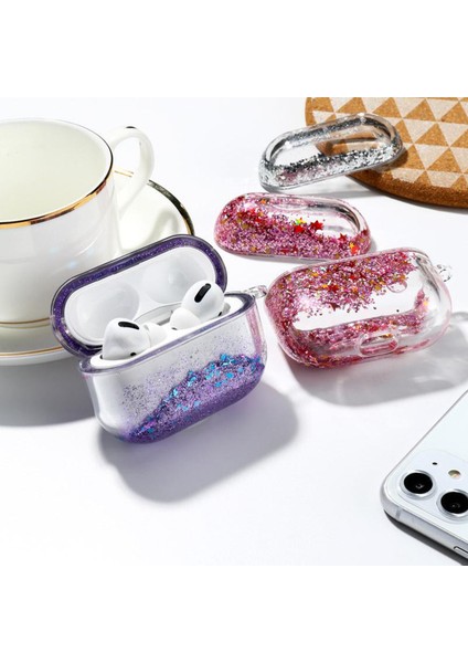 Apple Airpods Pro Uyumlu Simli Arka Koruma Kılıf