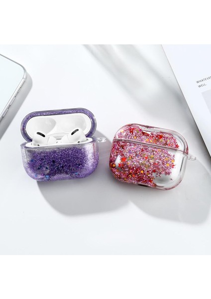 Apple Airpods Pro Uyumlu Simli Arka Koruma Kılıf