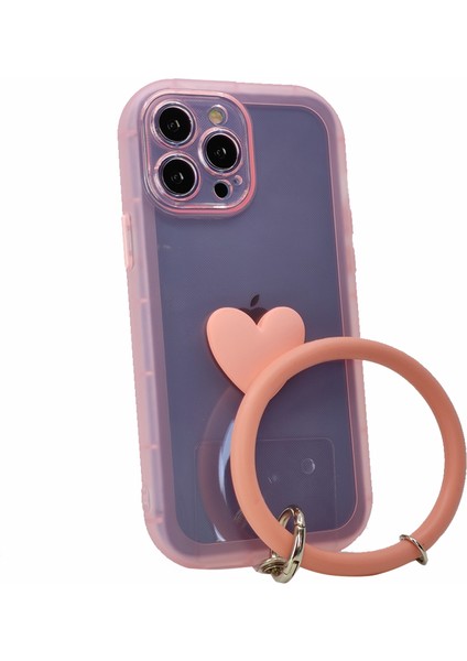 Apple iPhone 13 Pro Max Uyumlu Halka Bilekli Şeffaf Seri Arka Koruma Kılıf