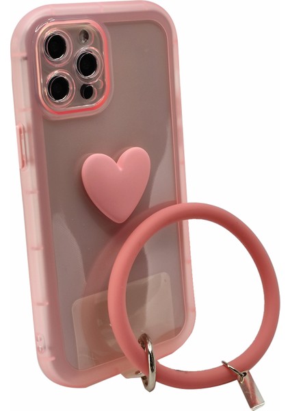 Apple iPhone 12 Pro Max Uyumlu Halka Bilekli Şeffaf Seri Arka Koruma Kılıf