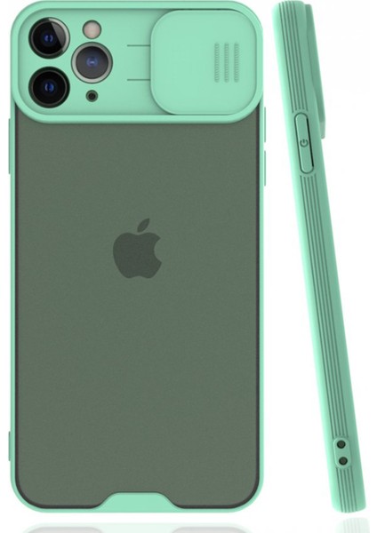 Apple iPhone 11 Pro Uyumlu Platin Kamera Kızaklı Arka Koruma Kılıf