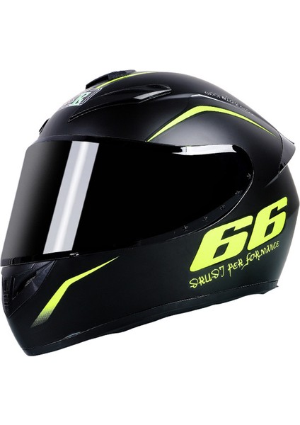 Unisex Yetişkin Motosiklet Kaskı Retro Tam Yüz Kapalı Kask (Yurt Dışından)