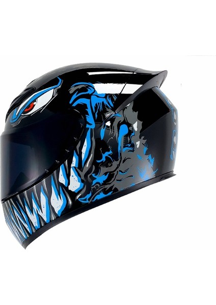 Unisex Yetişkin Motosiklet Kaskı Retro Tam Yüz Kapalı Kask (Yurt Dışından)