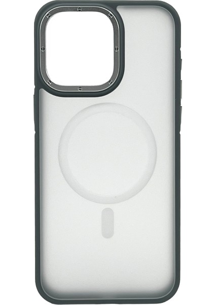 Apple iPhone 15 Pro Uyumlu Metal Çerçeveli Skın Frıendly Magsafe Seri Arka Koruma Kılıf