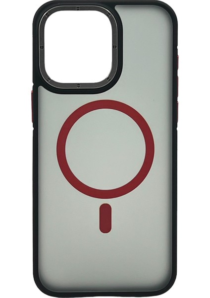 Apple iPhone 15 Pro Uyumlu Metal Çerçeveli Skın Frıendly Magsafe Seri Arka Koruma Kılıf