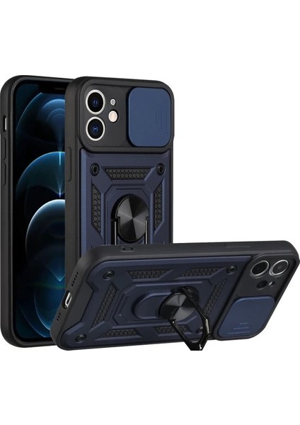 Apple iPhone 12 Uyumlu Kızaklı Panzer Seri Arka Koruma Kılıf