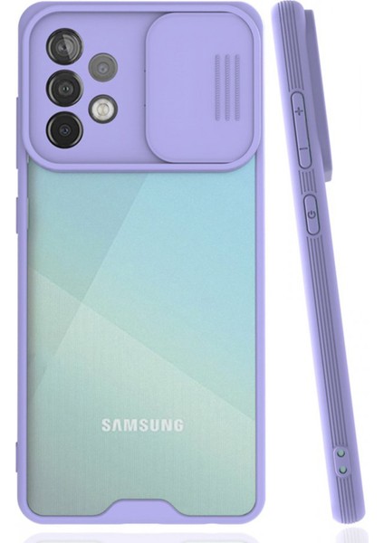 Samsung Galaxy A72 Uyumlu Platin Kamera Kızaklı Arka Koruma Kılıf