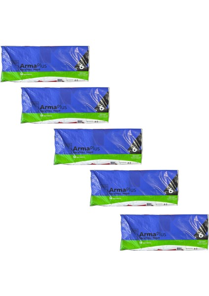 Armaplus Takviyeli Kalın Baskılı Beyaz Çanta Poşet Torba - 6 No - 60X70 Cm. - 50 Adetlik 5 Paket