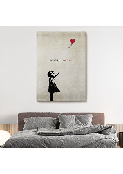 Banksy Kırmızı Balonlu Kız Dekoratif Modern Kanvas TABLO-4962