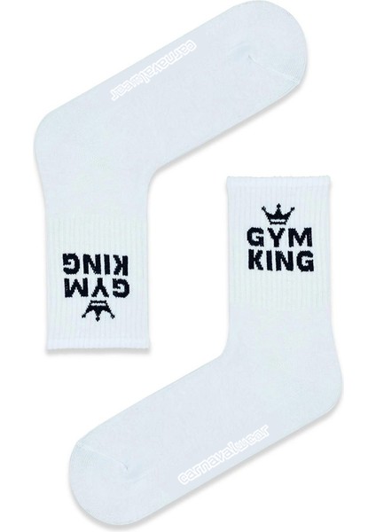 Gym Kıng Desenli Renkli Spor Çorap