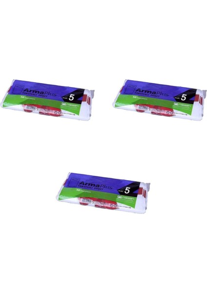 Armaplus Takviyeli Kalın Baskılı Beyaz Çanta Poşet Torba - 5 No - 50X60 Cm. - 50 Adetlik 3 Paket