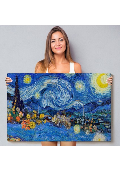 Vincent Van Gogh - Yıldızlı Geceler Tablo - Starry NIGHT-7172