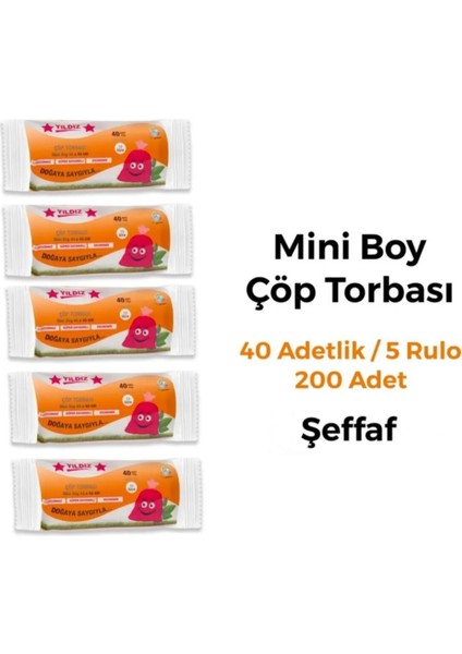 Küçük Boy Çöp Torbası 40X50CM | 40X5 Rulo 200 Adet