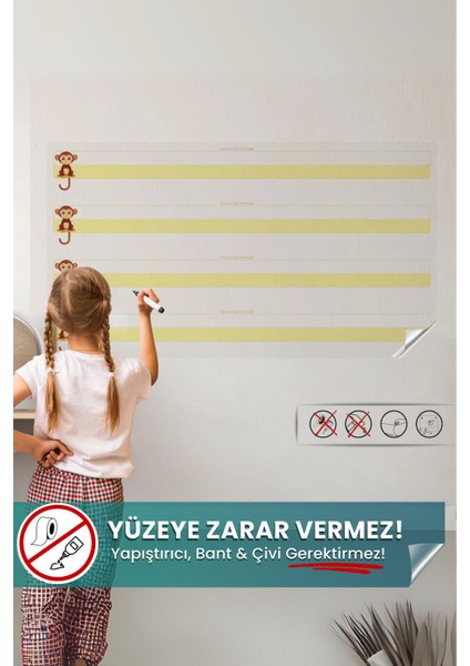 Yeni Müfredata Uygun Kılavuz Çizgili Yazı Tahtası, Yapışkansız Tutunan Sihirli Akıllı Kağıt Tahta fiyatları